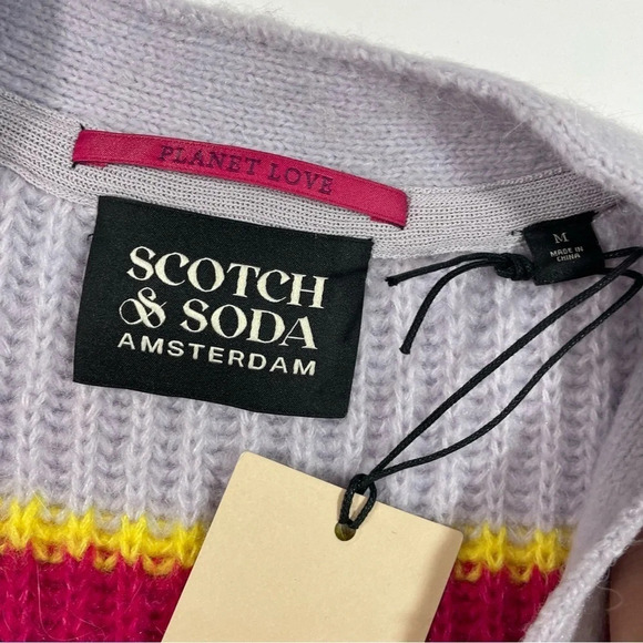 New Scotch & Soda V Neck Stripe Long Cardigan - Picture 5 of 7
